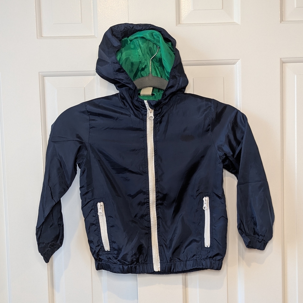 Boys Windbreaker Zip Up Blue Sz 4-5 ZY